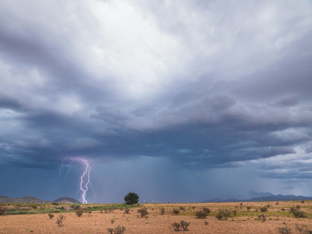 Monsoon thunderstorm over New Mexico; illustrative stock photo, not the September 30 storm