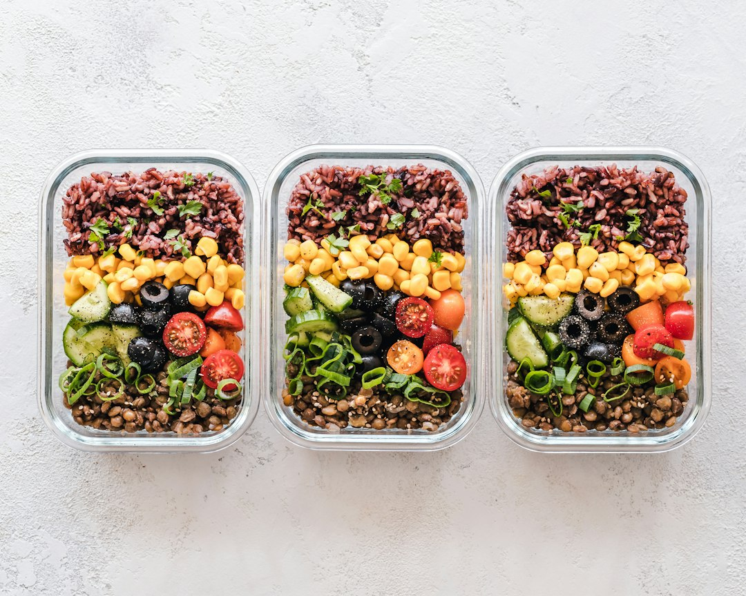 Healthy prepared meals arranged for weekly meal planning