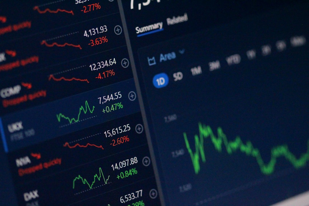 Stock-market chart displayed on a screen