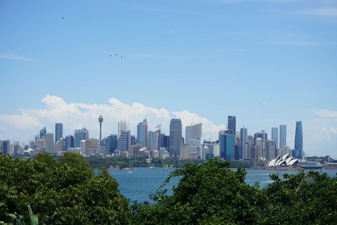 Sydney skyline with the Opera House beside the harbor