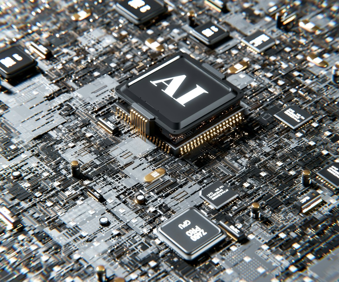 Illustration of artificial intelligence and graphics processors