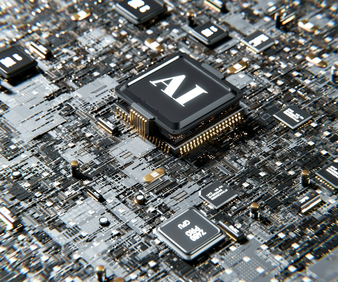 Illustration of artificial intelligence and graphics processors