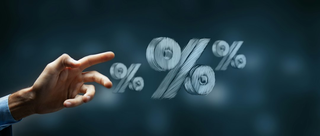 Large percent symbol illustrating interest rates