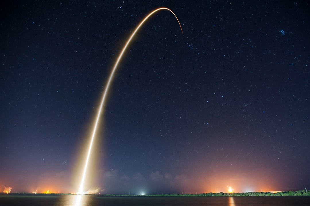 Bright launch arc in a night sky, illustrative and not the North Korean missile described