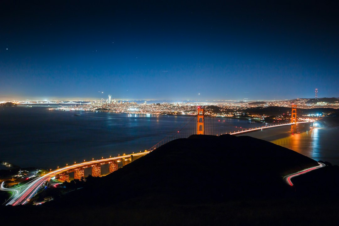 San Francisco Bay Area city lights at night