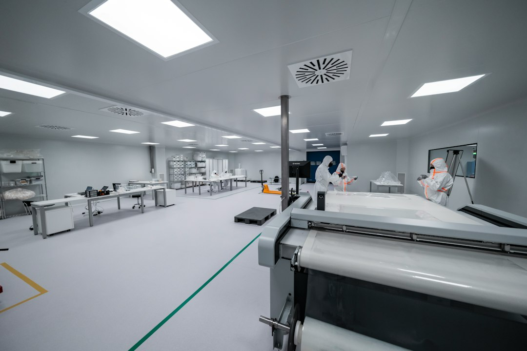 Illustrative semiconductor research clean room for AI chip development