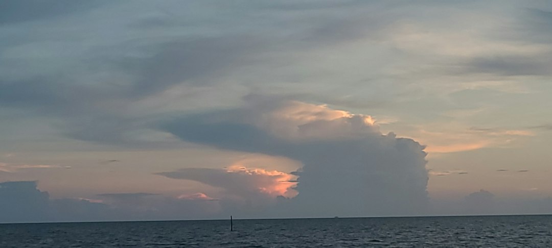 Storm clouds over the Gulf of Mexico near Biloxi, Mississippi