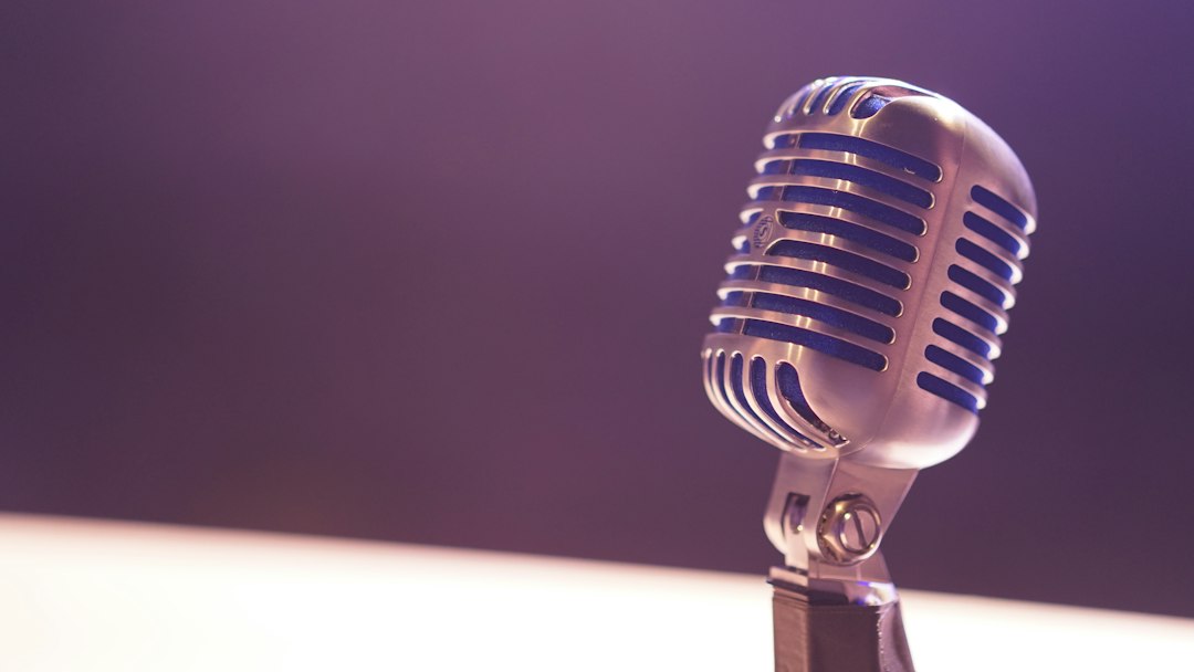 Studio microphone used as an illustrative image for television broadcasting