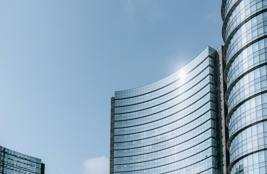 Modern office towers representing the services economy