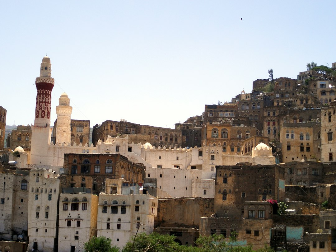 Queen Arwa Mosque and surrounding buildings in Jibla, Yemen